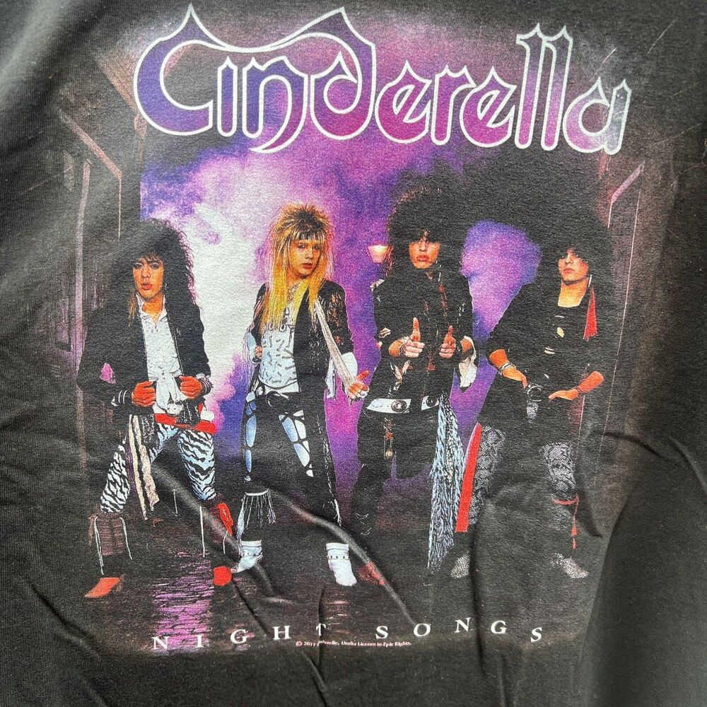 Cinderella Night Songs Album Cover 86 Men's T shirt Rock Live Concert Merch XL